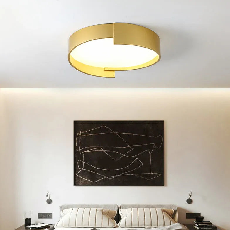 Flush Light For Bedroom Round Macaron Metal & Acrylic