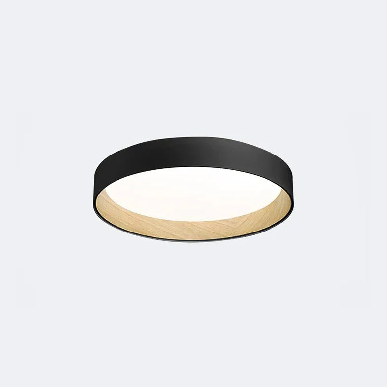 Black Low Ceiling Light For Study Room Round Quinn Metal Led