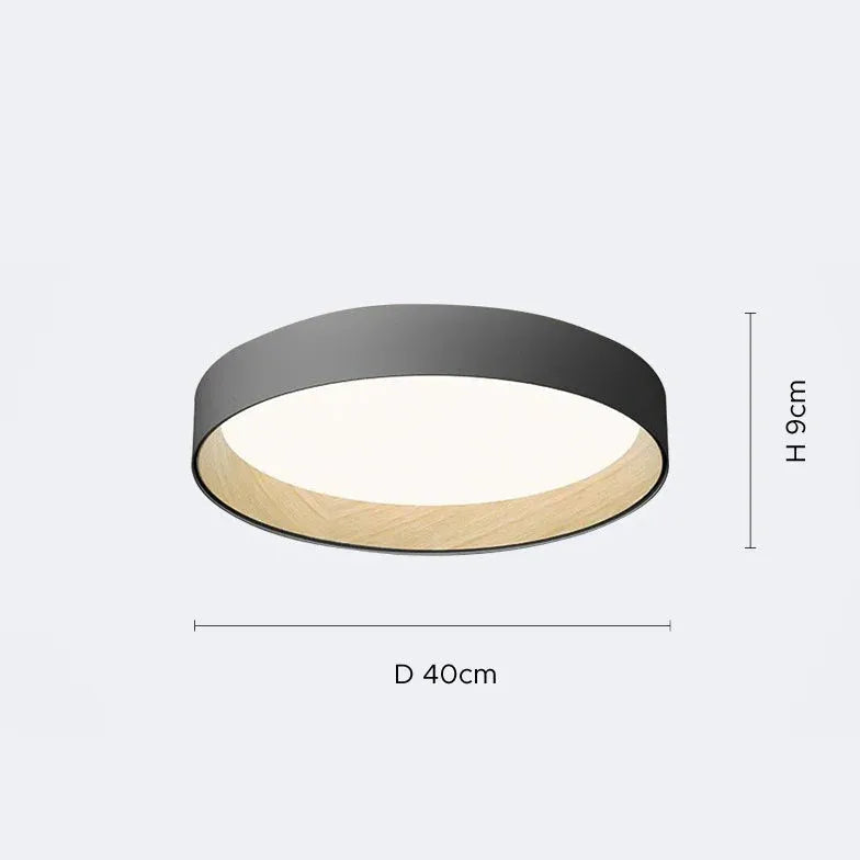 Black Low Ceiling Light For Study Room Round Quinn Metal Led