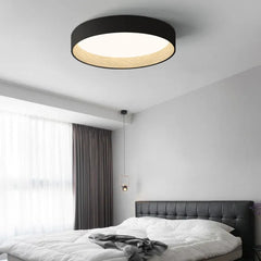 Black Low Ceiling Light For Study Room Round Quinn Metal Led