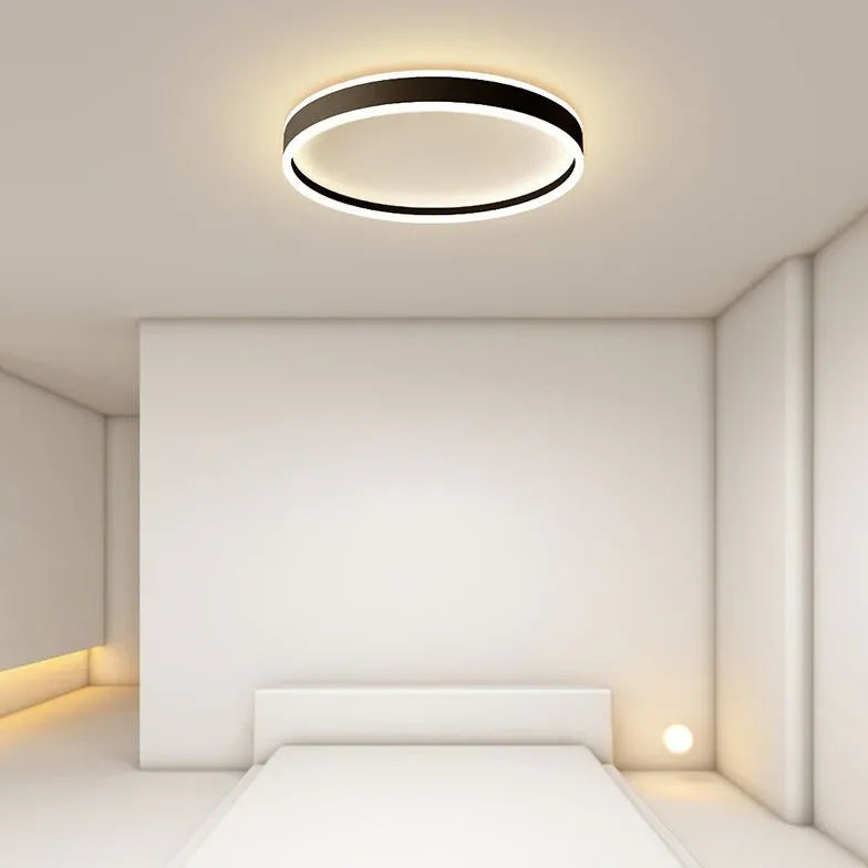 Black Low Ceiling Light For Bedroom Round Quinn Metal Ip20