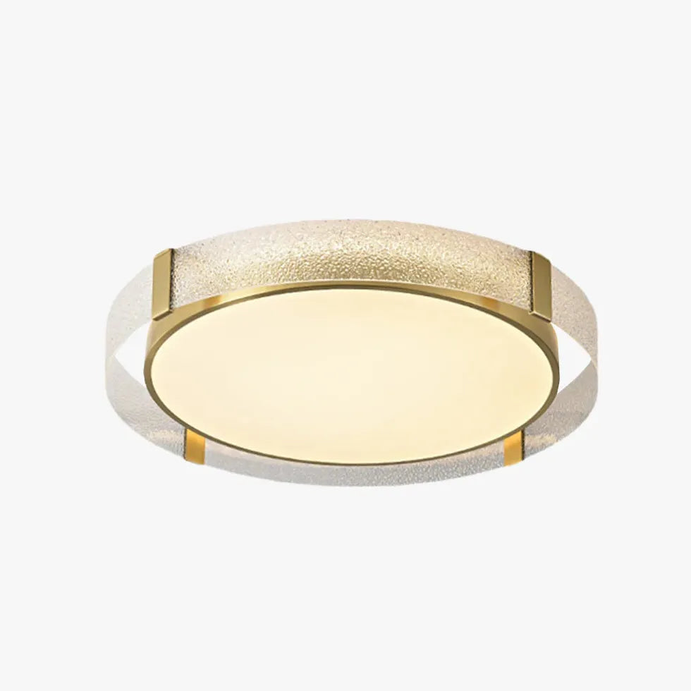 Gold Flush Light For Bedroom Round Quinn Pure Copper Ip20 Led