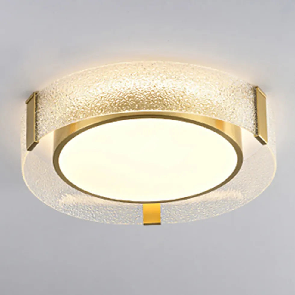 Gold Flush Light For Bedroom Round Quinn Pure Copper Ip20 Led