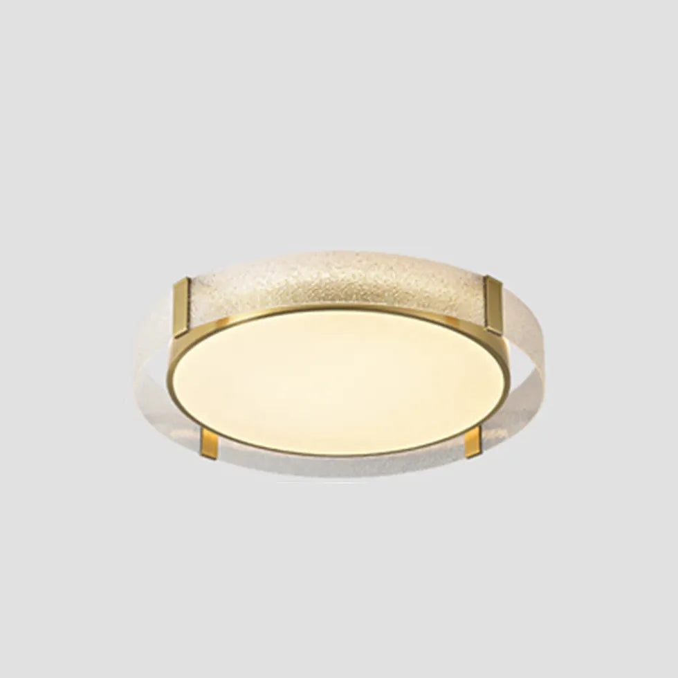 Gold Flush Light For Bedroom Round Quinn Pure Copper Ip20 Led