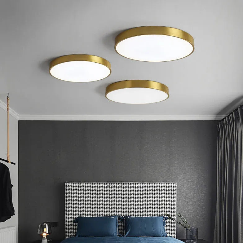 Gold Low Ceiling Light For Bedroom Round Modern Acrylic