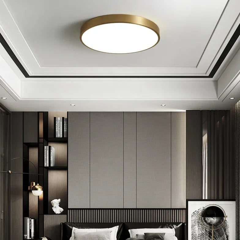 Gold Low Ceiling Light For Bedroom Round Modern Acrylic