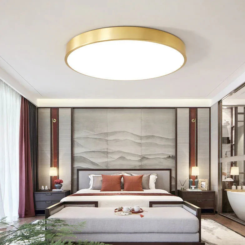 Gold Low Ceiling Light For Bedroom Round Modern Acrylic