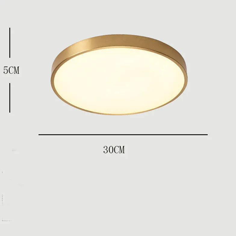 Gold Low Ceiling Light For Bedroom Round Modern Acrylic