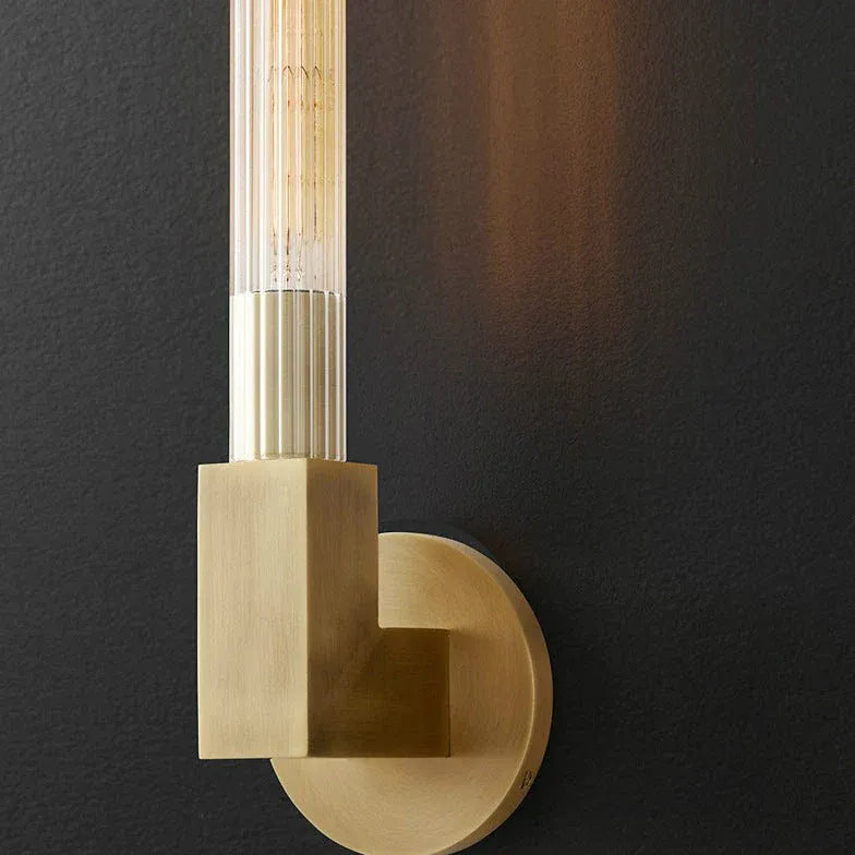 Double Arm Wall Light For Bedroom Quinn Metal & Glass Without Bulbs