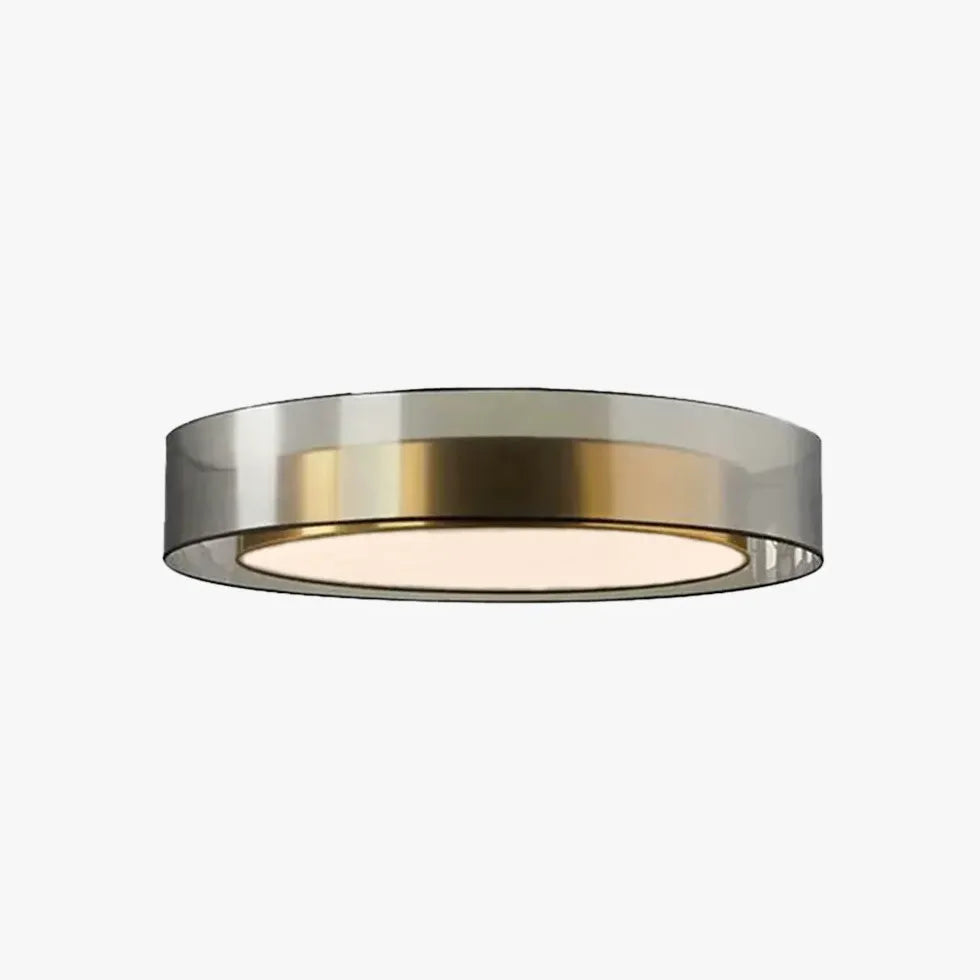 Gold Low Ceiling Light For Bedroom Round Quinn Metal & Pvc Ip20