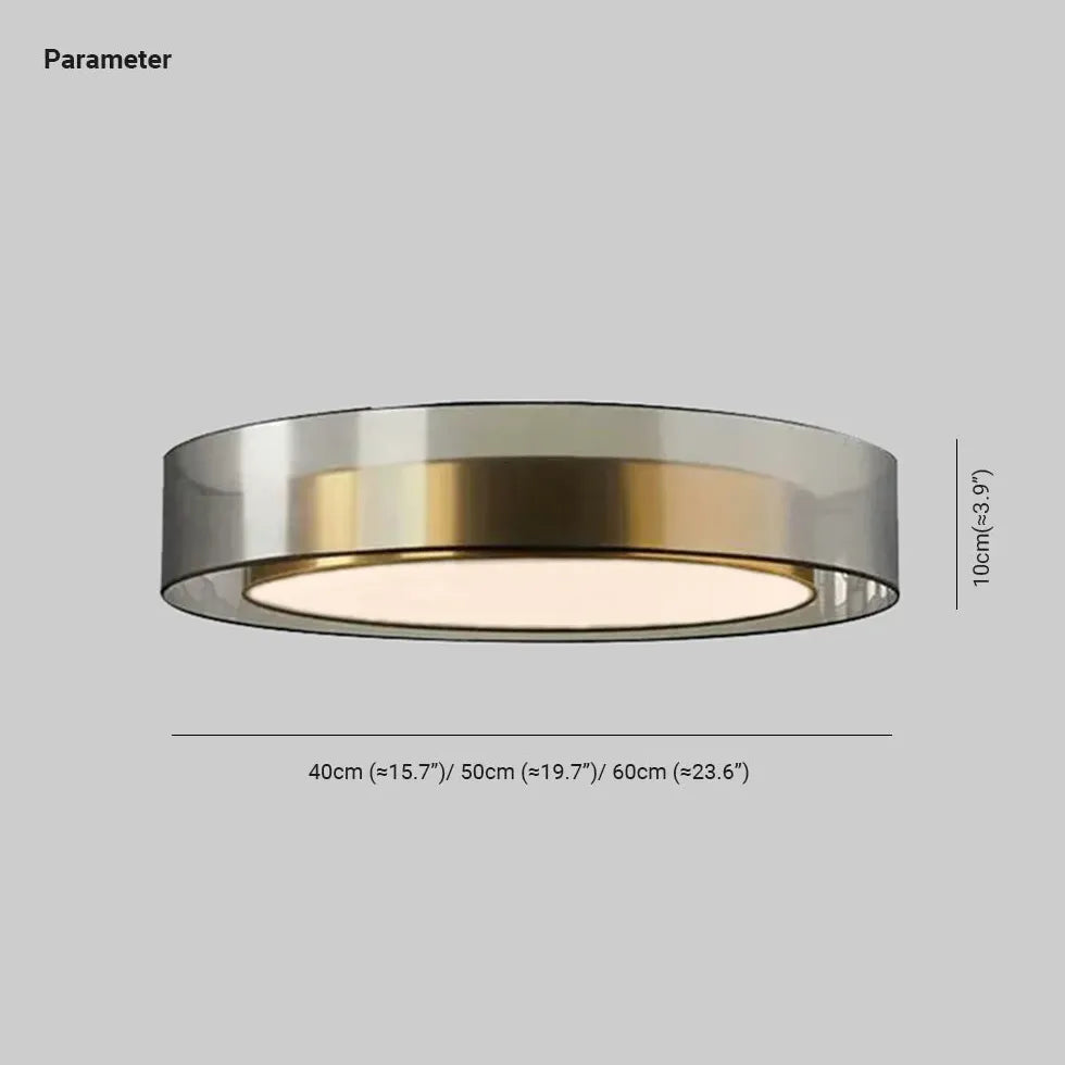 Gold Low Ceiling Light For Bedroom Round Quinn Metal & Pvc Ip20