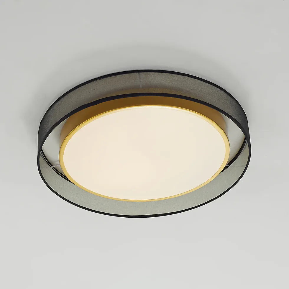 Gold Low Ceiling Light For Bedroom Round Quinn Metal & Pvc Ip20