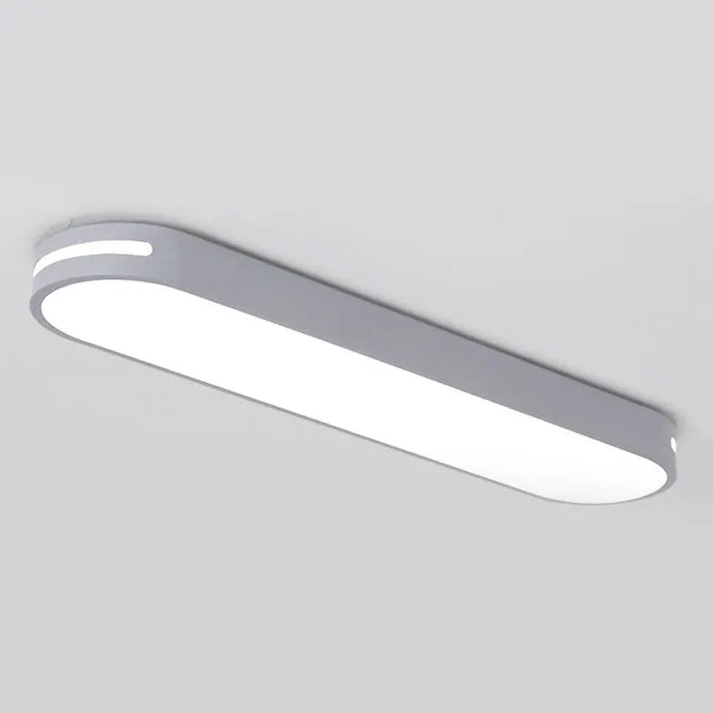 Black Flush Light For Bedroom Oval Quinn Metal & Acrylic Ip20