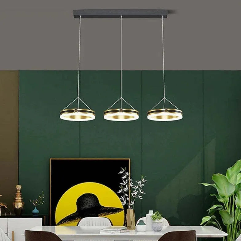 Black Chandelier For Office Modern Metal Led