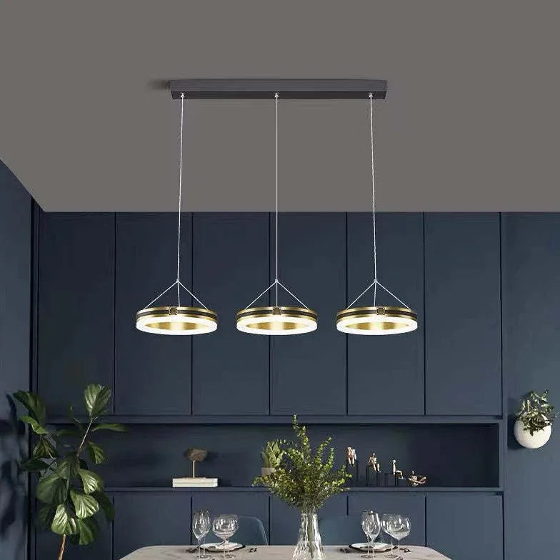 Black Chandelier For Office Modern Metal Led