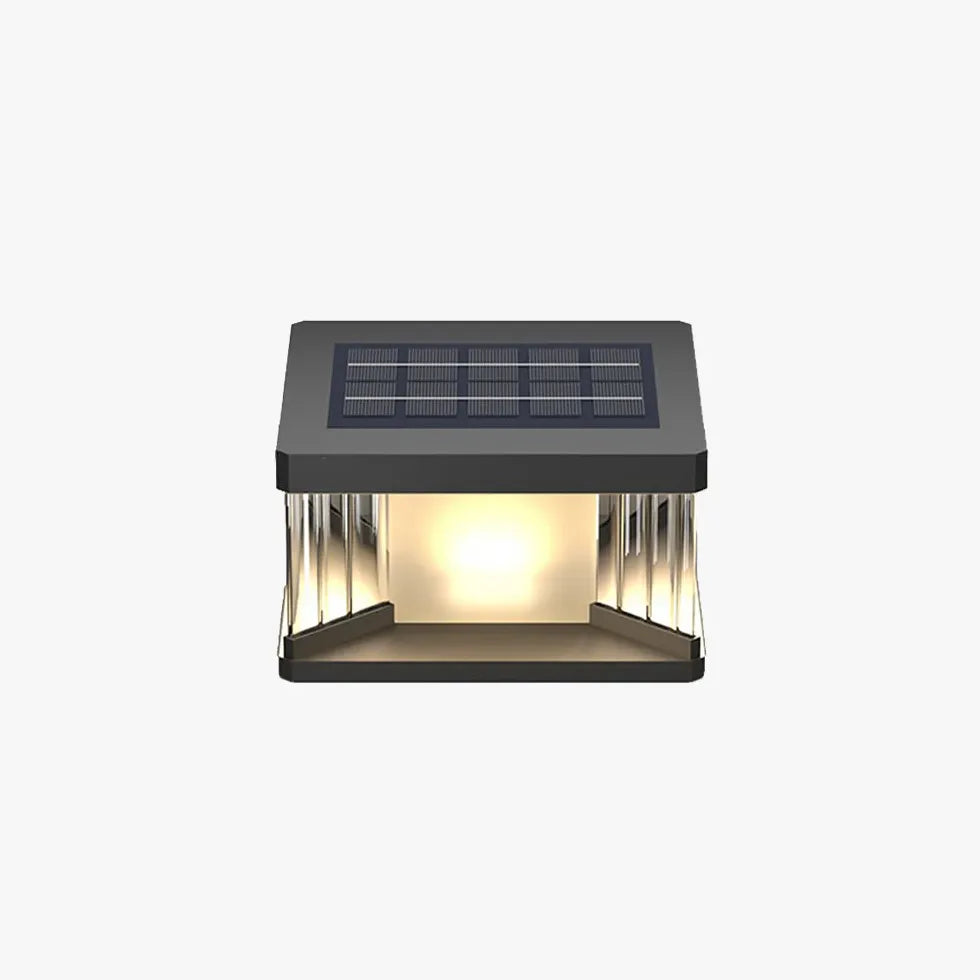 Black Solar Light Rectangular Riley Metal & Acrylic Warm White Ip65 Led