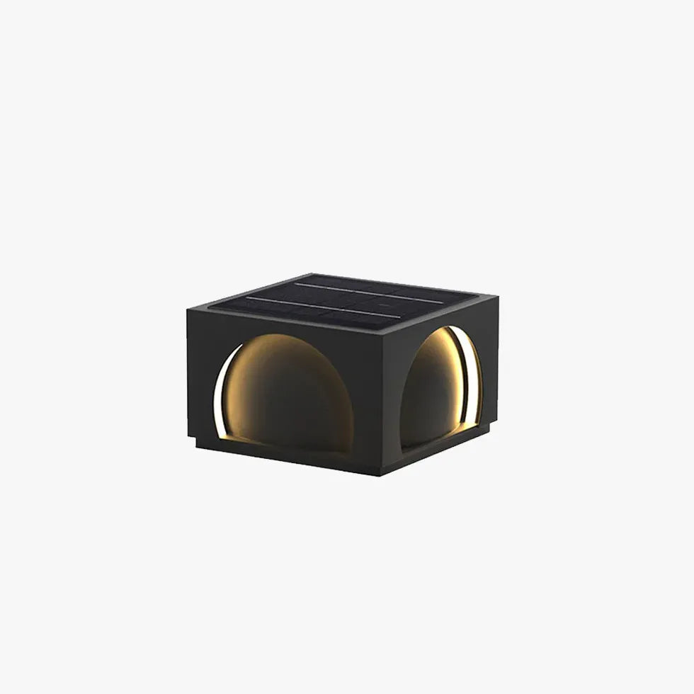 Black Solar Light Rectangular Riley Metal Solar Led Ip65