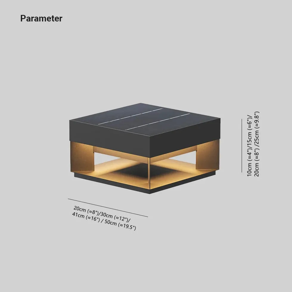 Solar Light Square Riley Metal Led Outdoor