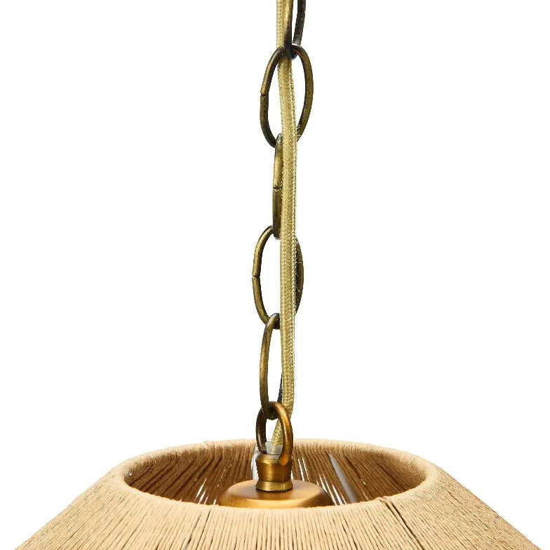 Light Single Pendant For Bedroom Ritta Metal & Rope Led