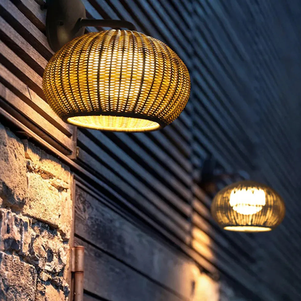 Outdoor Wall Light Ritta Rattan Outdoor Ip65