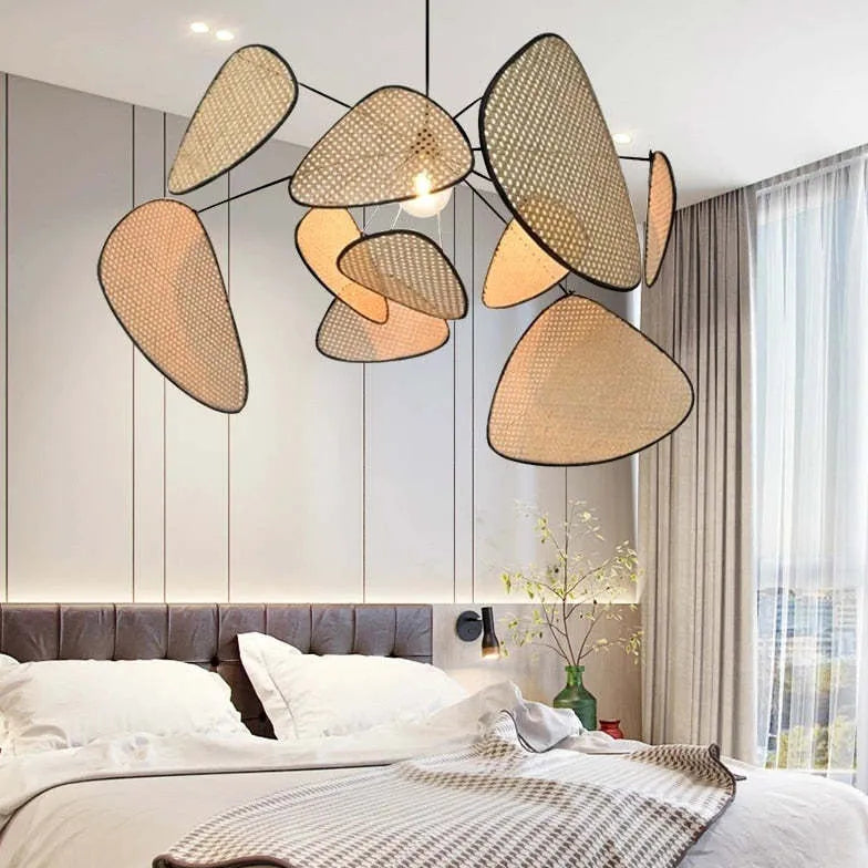 Statement Pendant Light For Bedroom Ritta Metal & Rattan Ip20 Led Warm White