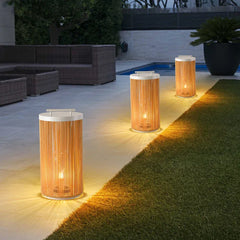 Solar Hybrid Ritta Metal & Rattan Ip65 Outdoor Led Warm White