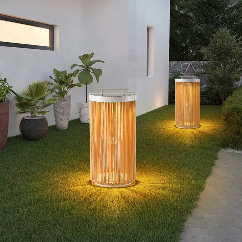 Solar Hybrid Ritta Metal & Rattan Ip65 Outdoor Led Warm White