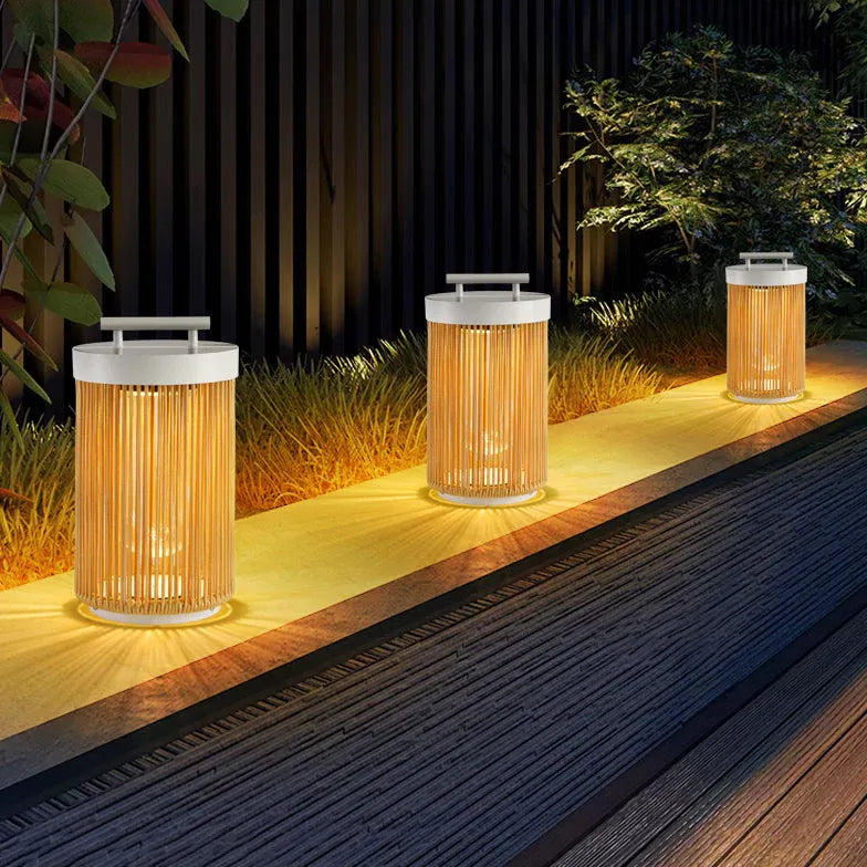 Solar Hybrid Ritta Metal & Rattan Ip65 Outdoor Led Warm White