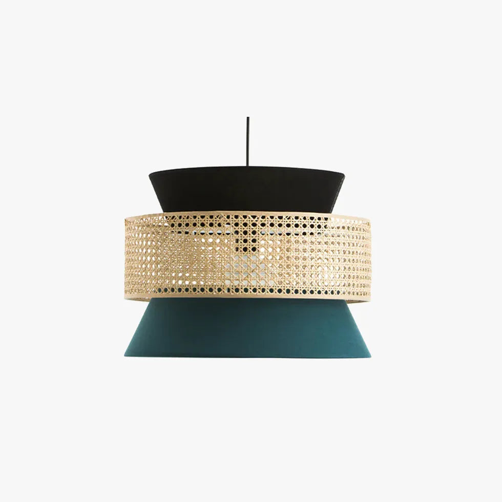 Green Light Single Pendant For Bedroom Ritta Metal & Rattan Led Ip20