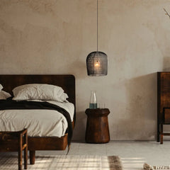 Black Light Single Pendant For Bedroom Ritta Metal