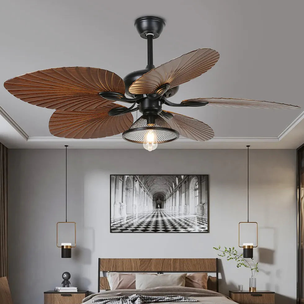 Ceiling Fan With Light For Bedroom Ross Metal & Abs Led