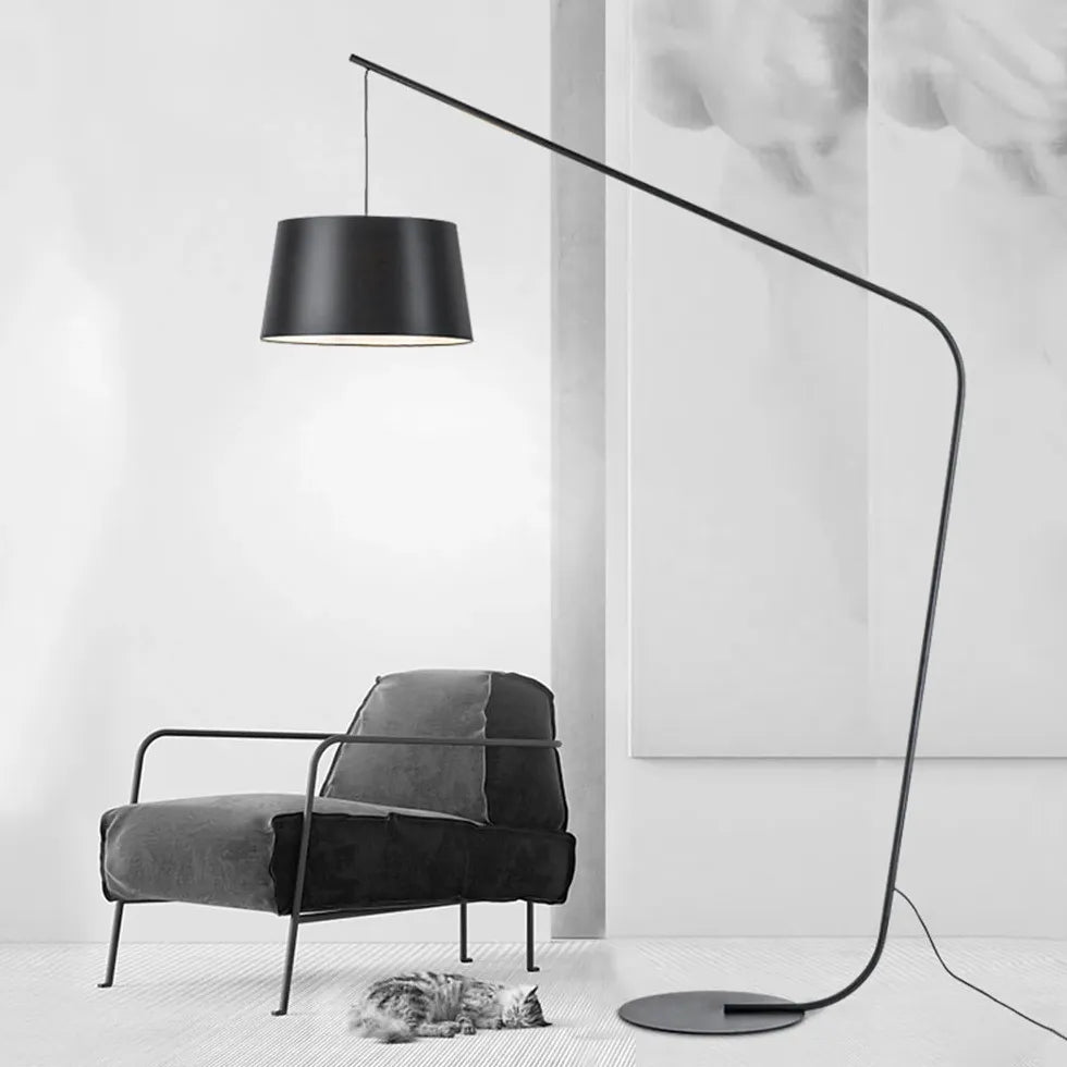 Black Floor Lamp For Study Room Salgado Metal & Fabric Led Dimmable Ip20