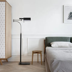 Black Floor Lamp For Bedroom Salgado Leather Led Plug