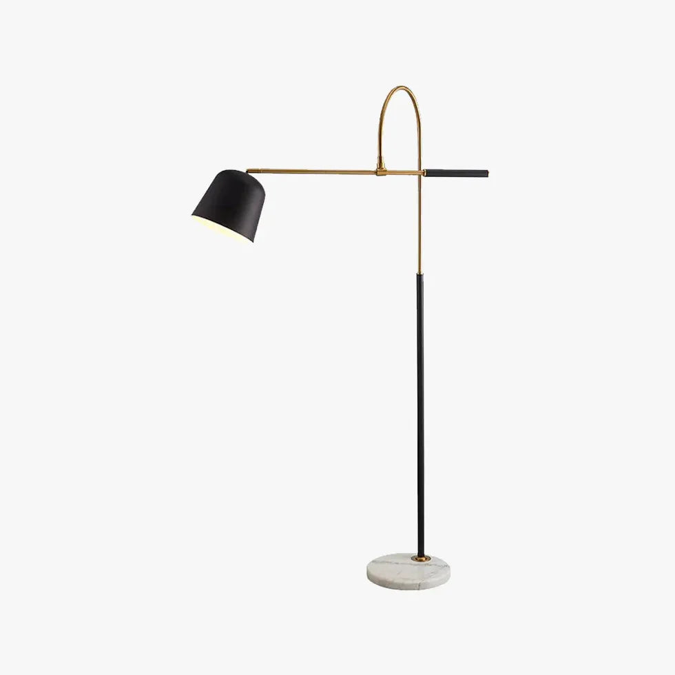 Black Arc Bowl Metal Floor Lamp For Study Room Salgado Metal Led