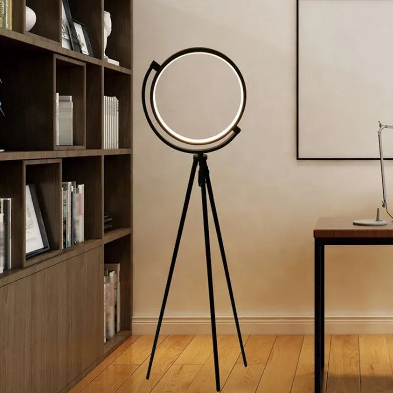 Black Tripod Floor Lamp For Study Room Circle Salgado Meta Led Plug Ip20