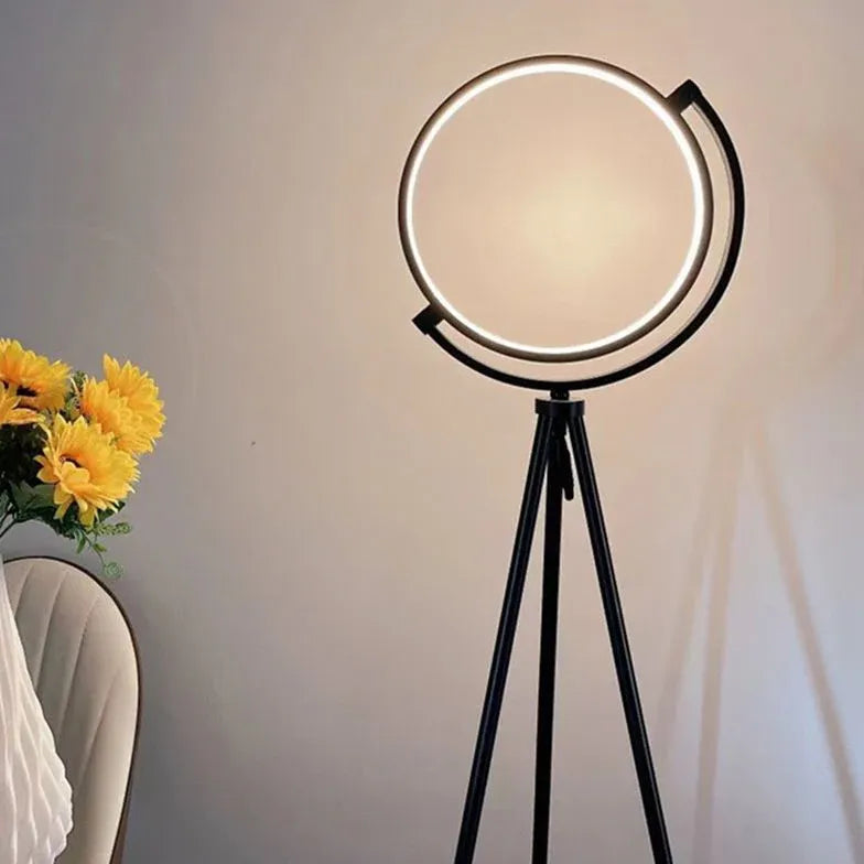 Black Tripod Floor Lamp For Study Room Circle Salgado Meta Led Plug Ip20