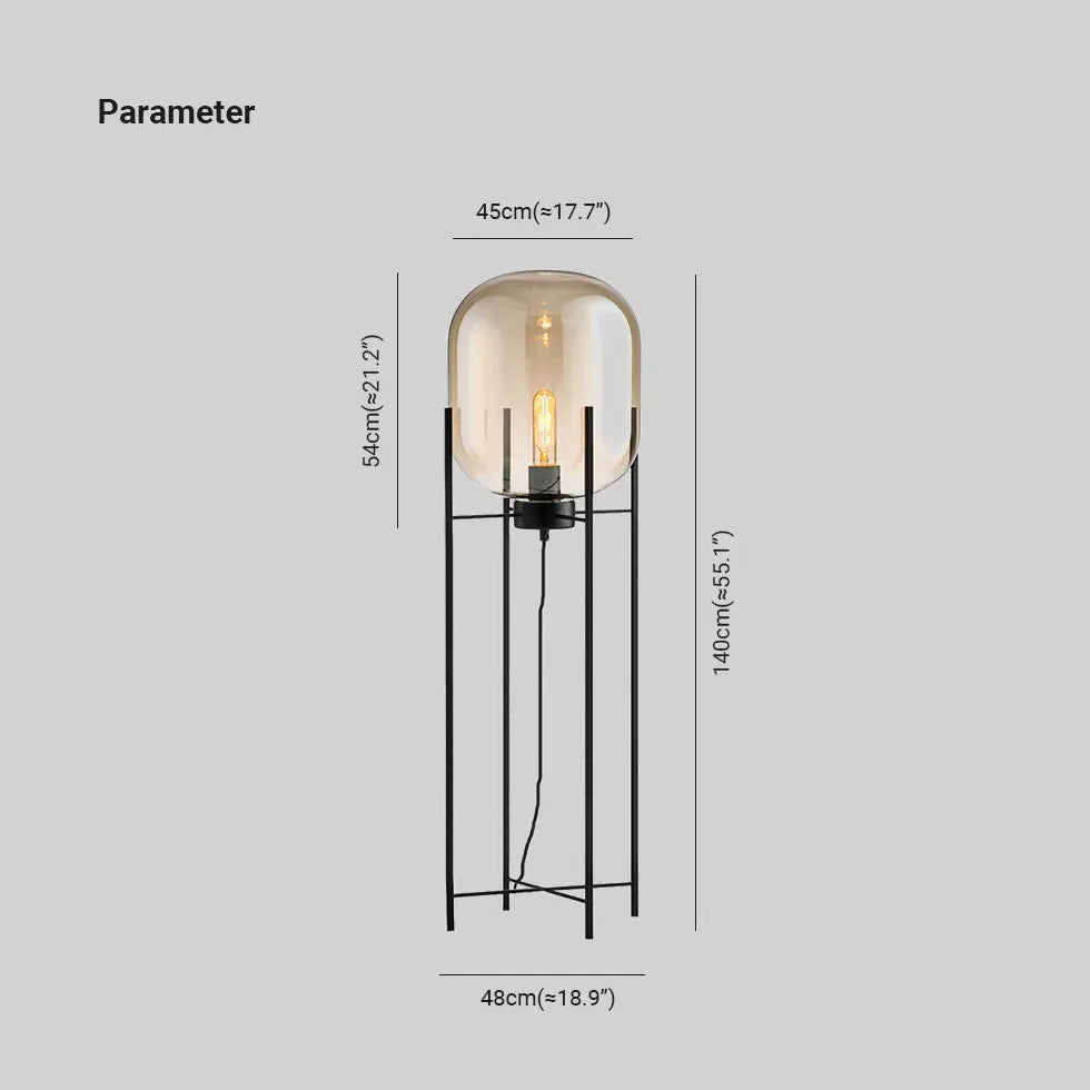 Floor Lamp For Bedroom Salgado Glass Ip20 Led Warm White Plug