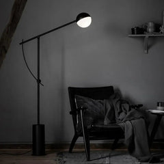 Black Floor Lamp For Study Room Salgado Metal Led