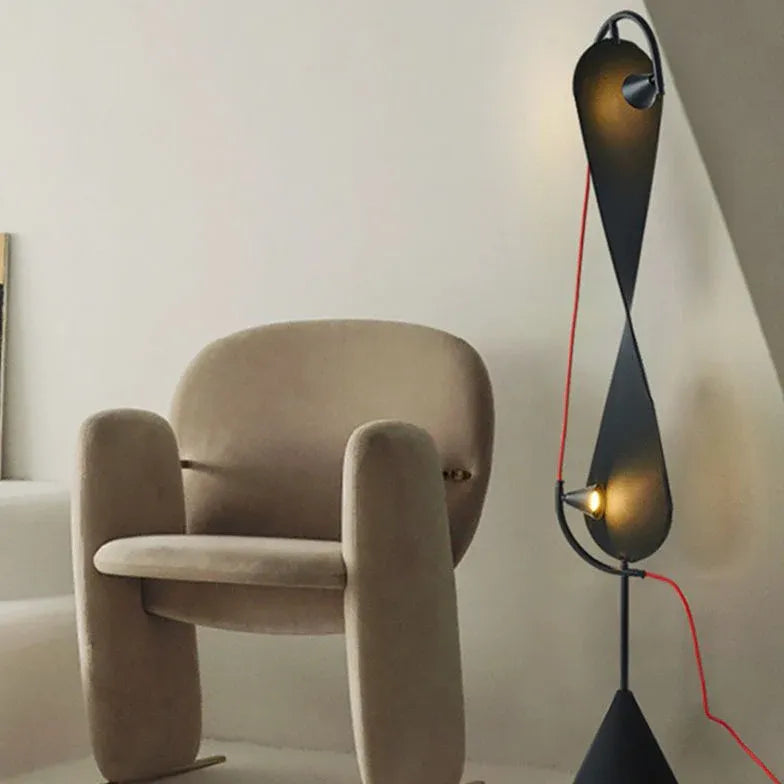 Black Floor Lamp For Living Room Salgado Metal Ip20 Plug Bi-pin