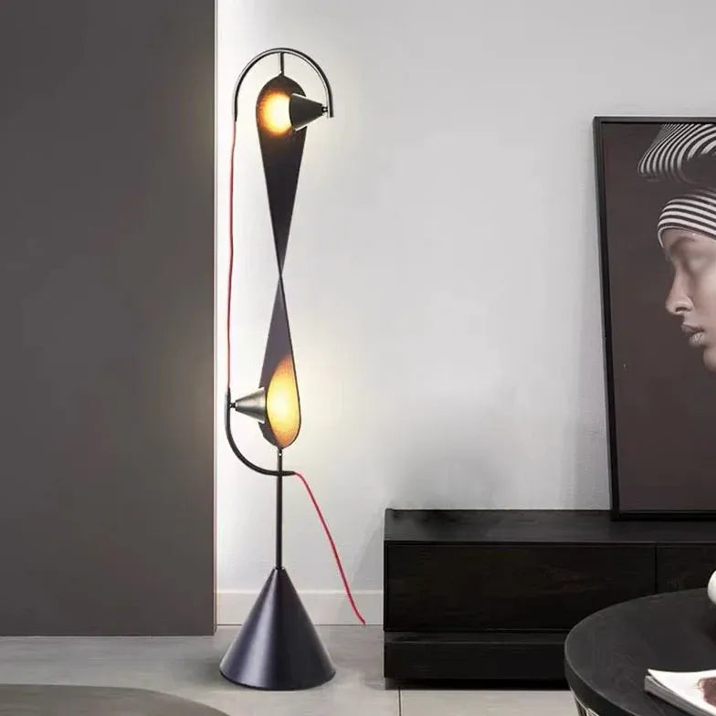 Black Floor Lamp For Living Room Salgado Metal Ip20 Plug Bi-pin