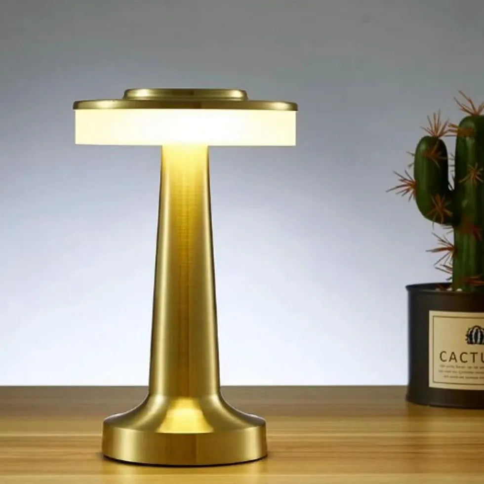 Gold Rechargeable Table Lamp For Bedroom Salgado Acrylic Ip20 Rechargeable Warm White