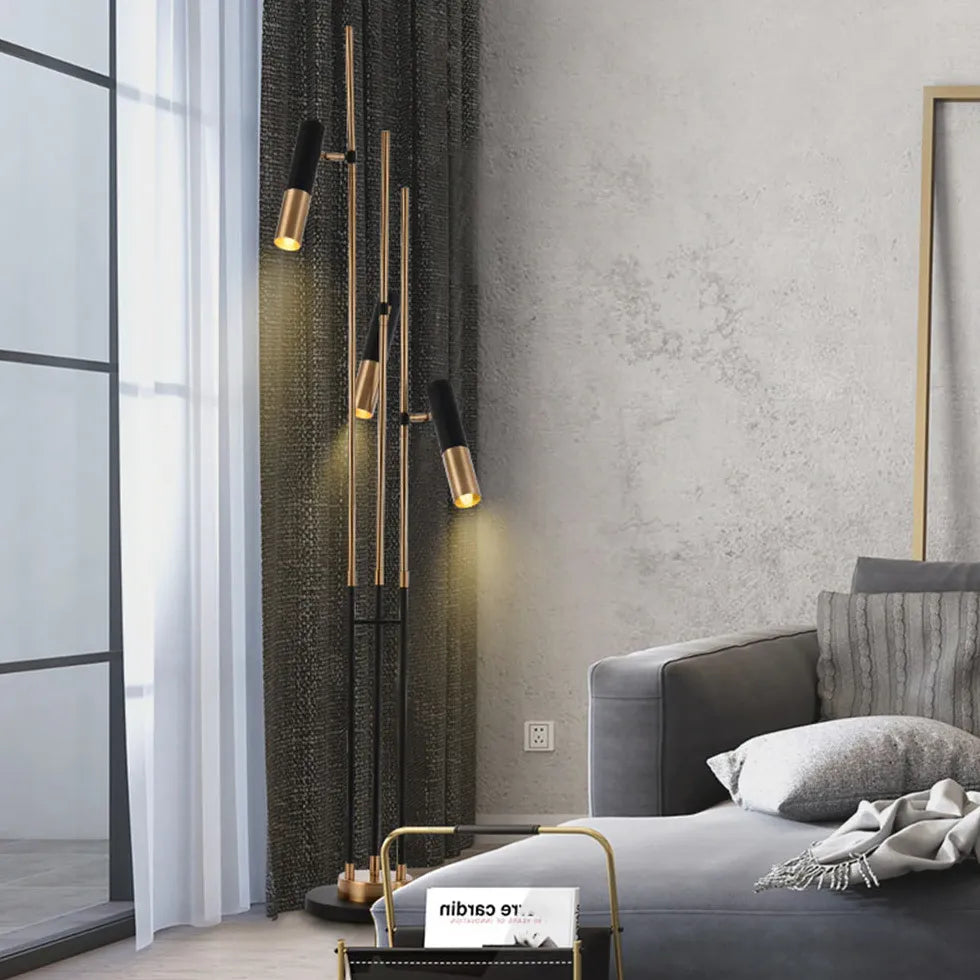 Black Floor Lamp For Living Room Salgado Hardware Warm White Plug