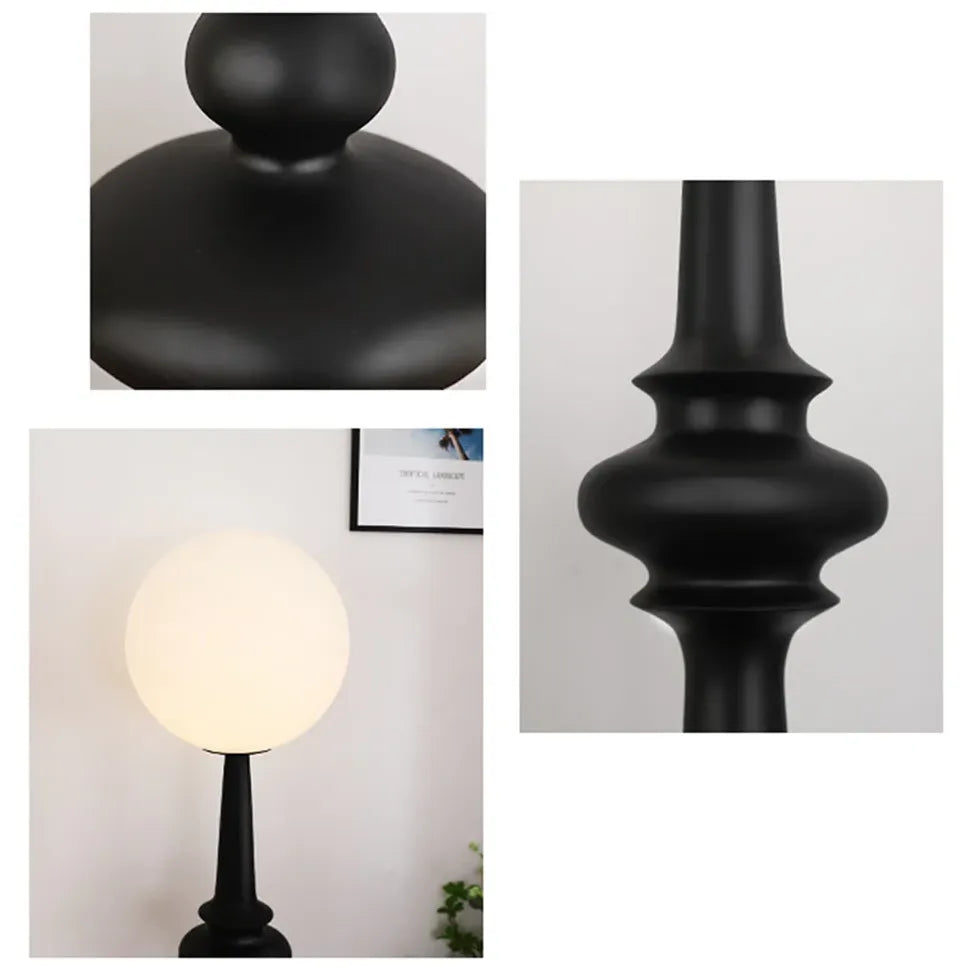 Black Floor Lamp For Study Room Salgado Resin Ip20