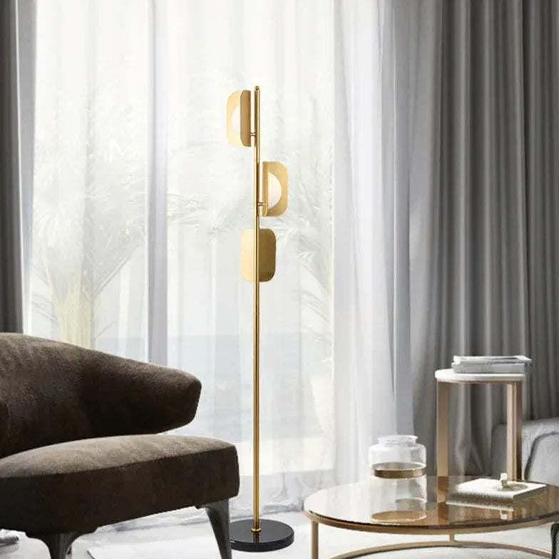 Gold Floor Lamp For Study Room Salgado Metal Plug Led Ip20