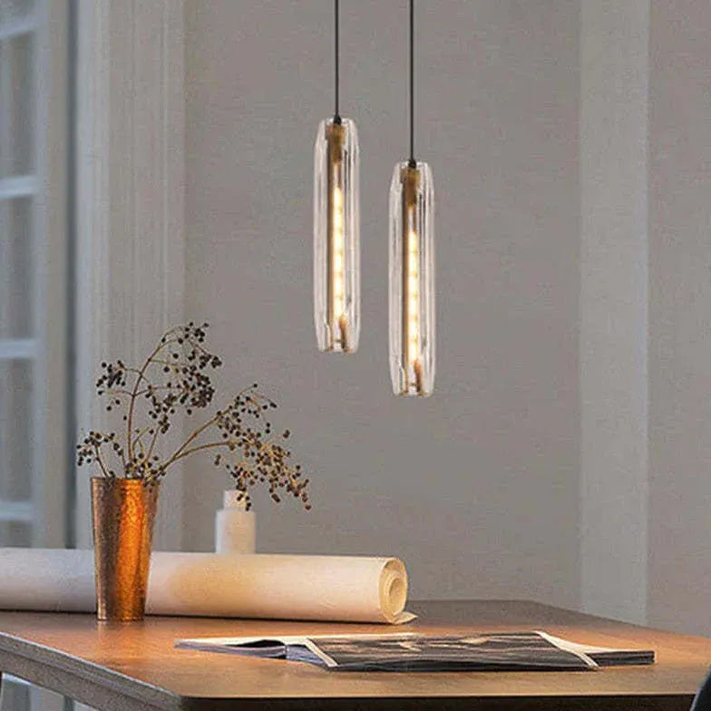 Single Pendant Lamp Glass With Led Warm White