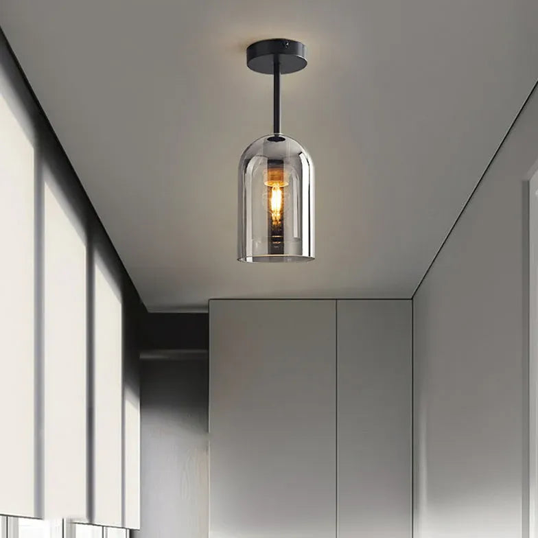 Grey Flush Light For Bedroom Cylinder Sanna Pure Copper