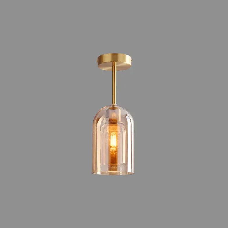 Grey Flush Light For Bedroom Cylinder Sanna Pure Copper