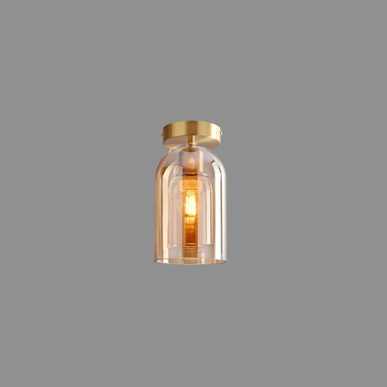 Grey Flush Light For Bedroom Cylinder Sanna Pure Copper