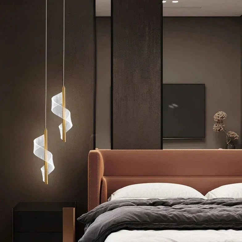 Bedside Pendant Light For Bedroom Modern Metal