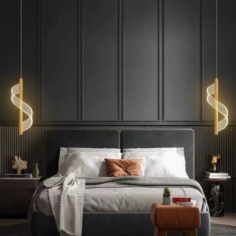 Bedside Pendant Light For Bedroom Modern Metal